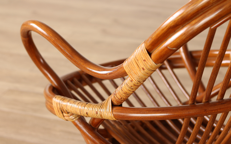 【美品】キムラ ラタン リラックス回転チェア 背座クッション付 キムラ ラタン リラックス回転チェア エグゼクティブタイプ 背座